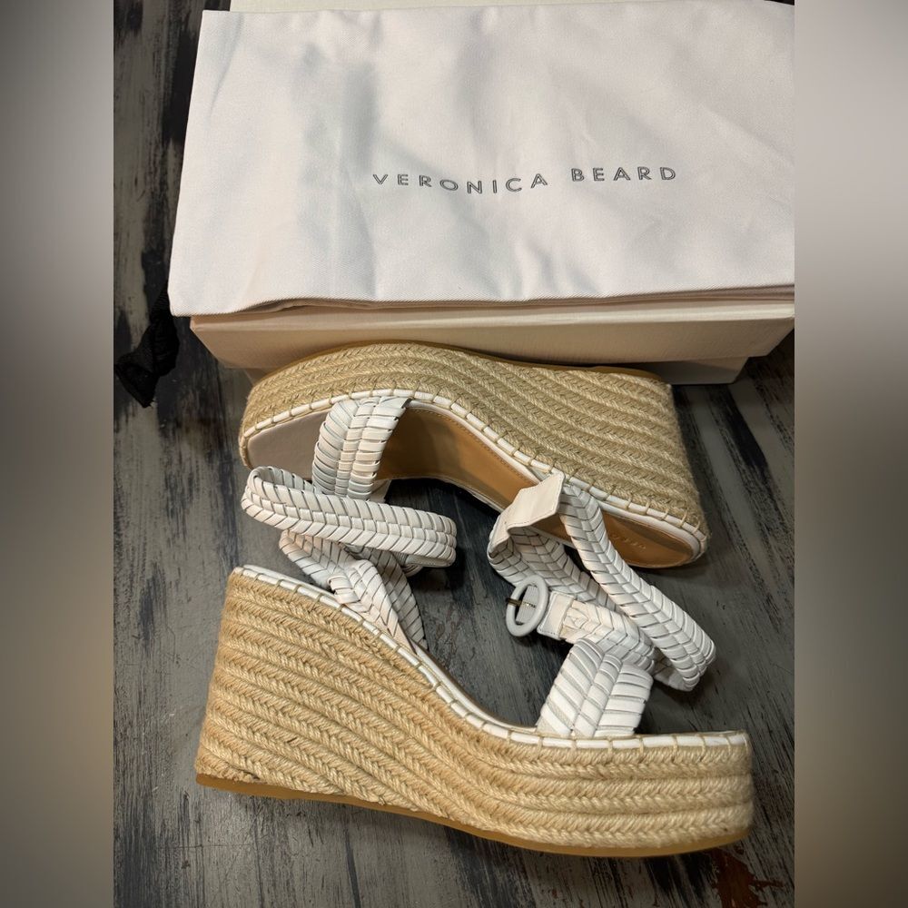 Veronica Beard Rilla Woven Leather Wedge Espadrille Women’s Size 10 - Picture 4 of 10